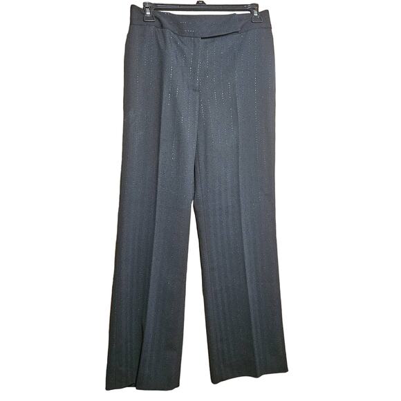 Tahari Black and Silver Pinstripe Dress Pants Size 4 Petite New with Tag - Picture 1 of 5